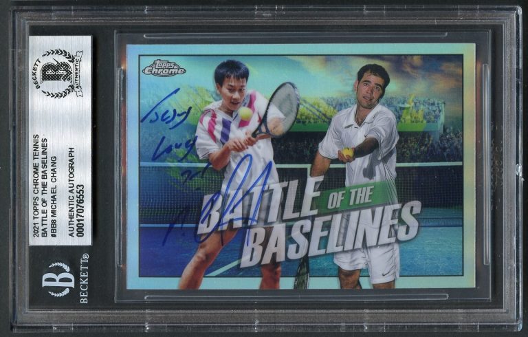 Michael Chang #BB8 signed autograph 2021 Topps Chrome Tenis Battle Baselines BAS