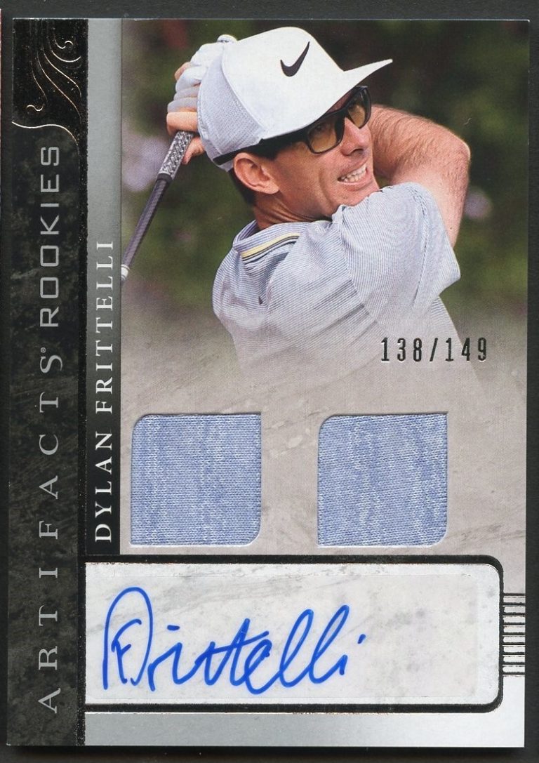 Dylan Frittelli #AR-DF signed auto Artifacts Upper Deck Golf Fabric Card 138/149