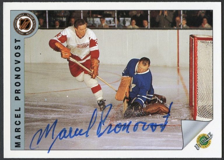 Marcel Pronovost #71 signed autograph 1992 Ultimate Original Six Hockey Card