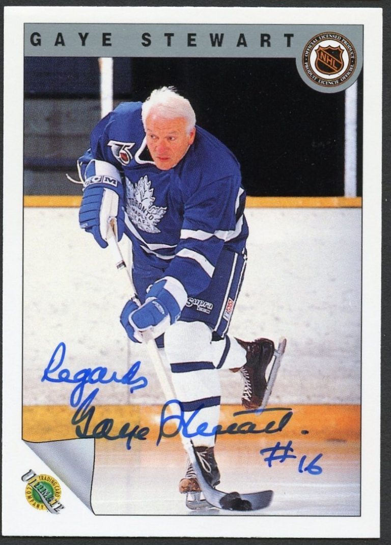 Gaye Stewart #45 signed autograph auto 1992 Ultimate Original Six Hockey Card