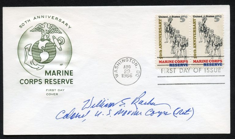 William E. Barber d2002 signed autograph FDC MOH Recipient USMC Iwo Jima BAS