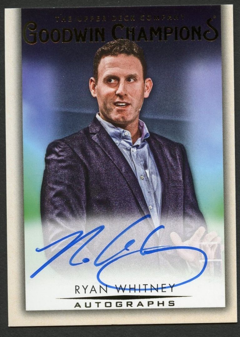 Ryan Whitney A-RW signed autograph 2021 UD Goodwin Champions Hockey Co-Host Card