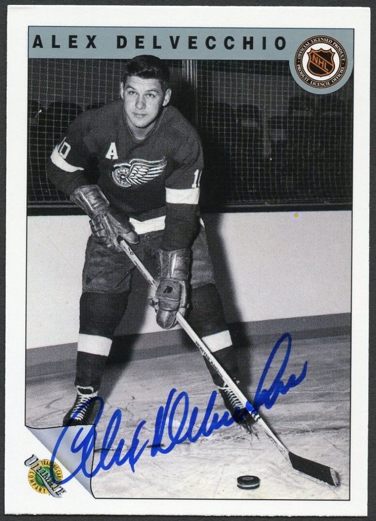 Alex Delveccio #68 signed autograph auto 1992 Ultimate Original Six Hockey Card