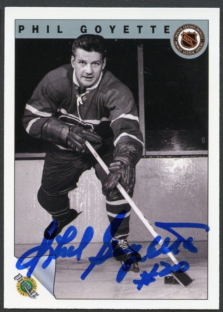 Phil Goyette #11 signed autograph auto 1992 Ultimate Original Six Hockey Card