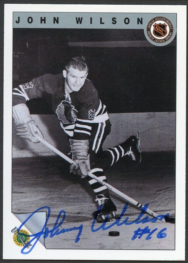 John Wilson #65 signed autograph auto 1992 Ultimate Original Six Hockey Card