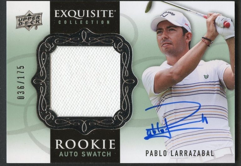 Pablo Larrazabal signed autograph Exquisite Upper Deck Golf Fabric Card 036/175