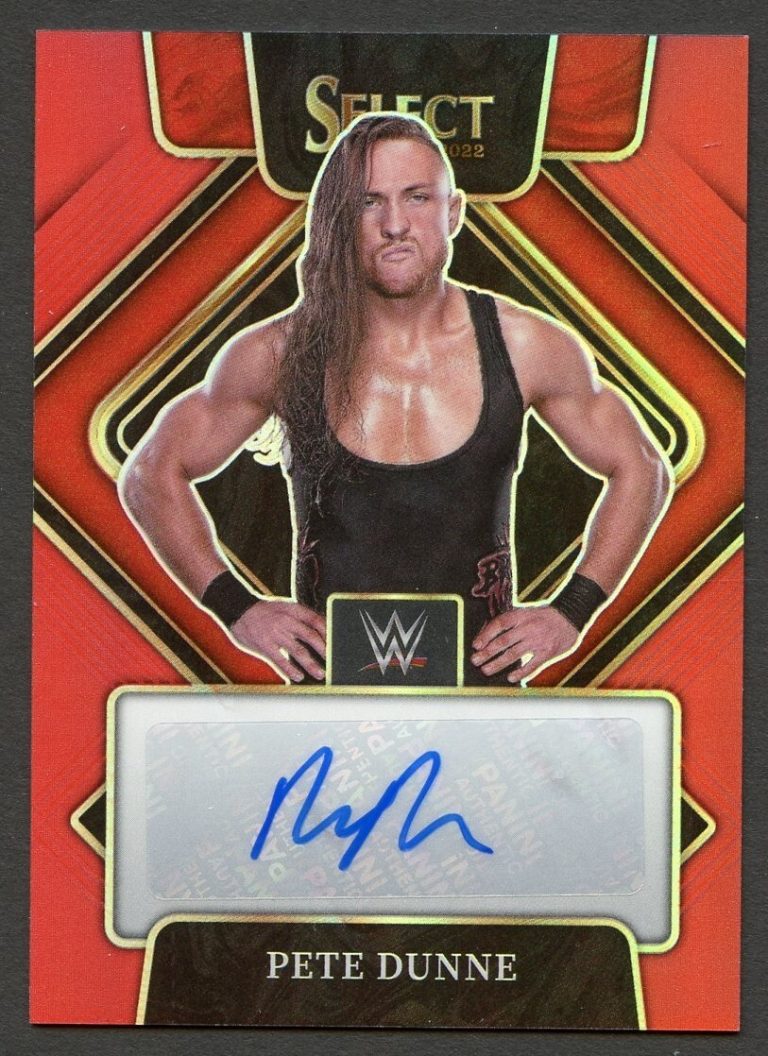 Pete Dunne #SG-PDN signed auto 2022 Panini Select WWE Trading Card 93/99