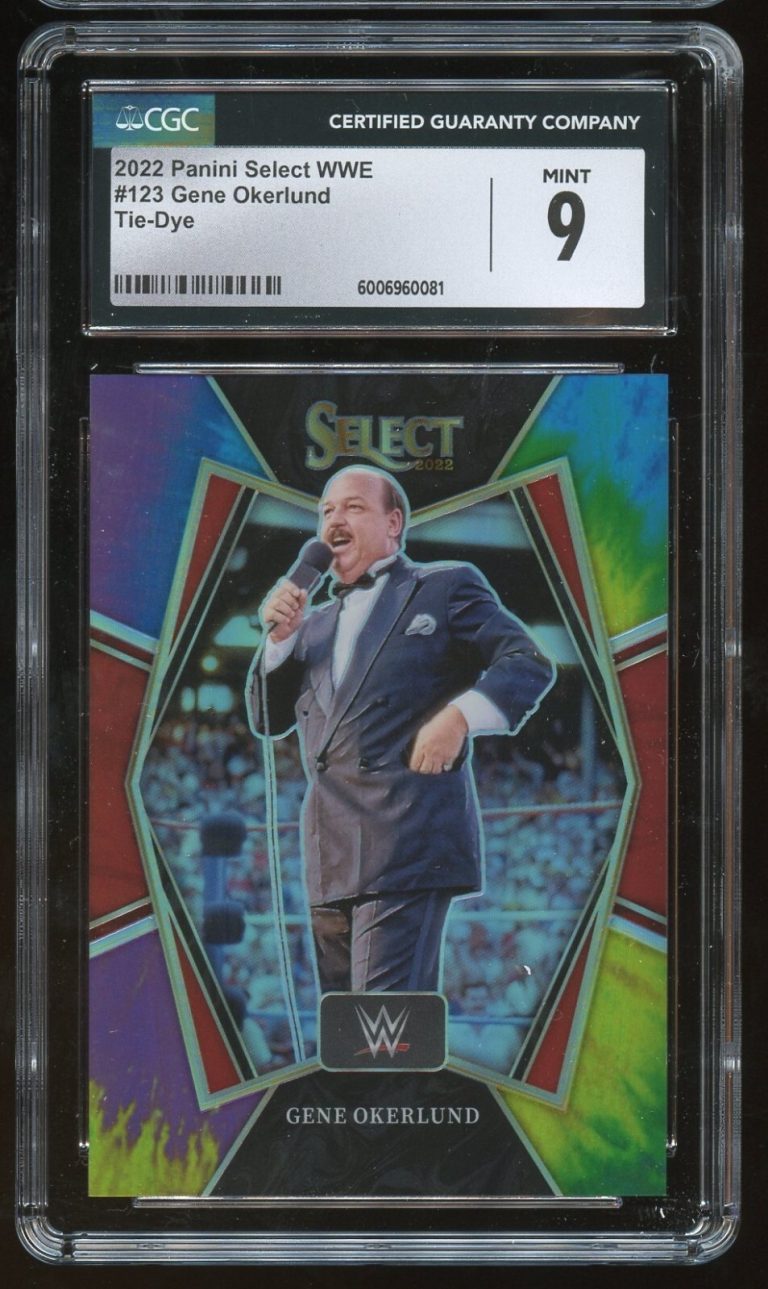 Gene Okerlund #123 Tie-Dye 2022 Panini Select WWE Card CGC Mint 9