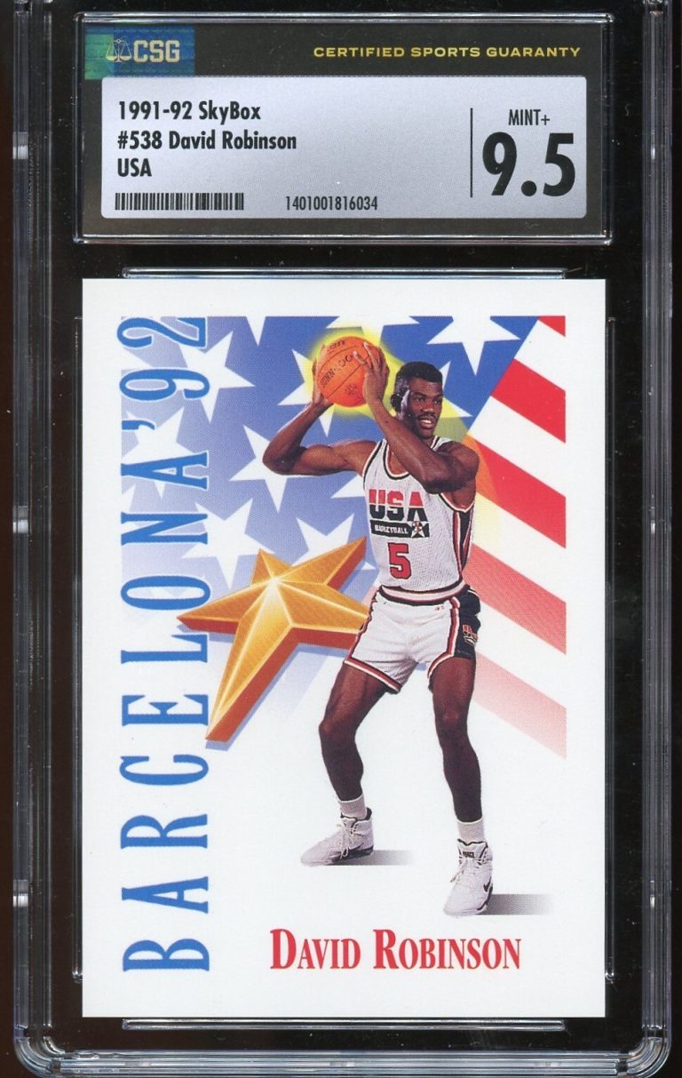 David Robinson #538 SkyBox 1991-92 Dream Team Basketball Trading Card CSG 9.5