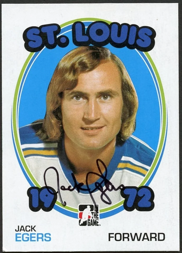 Jack Egers signed autograph auto 2009 In The Game 1972 Year in Hockey