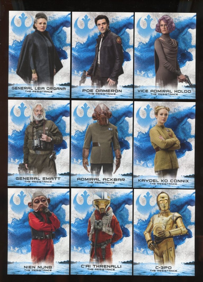 2018 Topps Star Wars RS 1-10 Set Resistance Blue Last Jedi Series 2 Complete