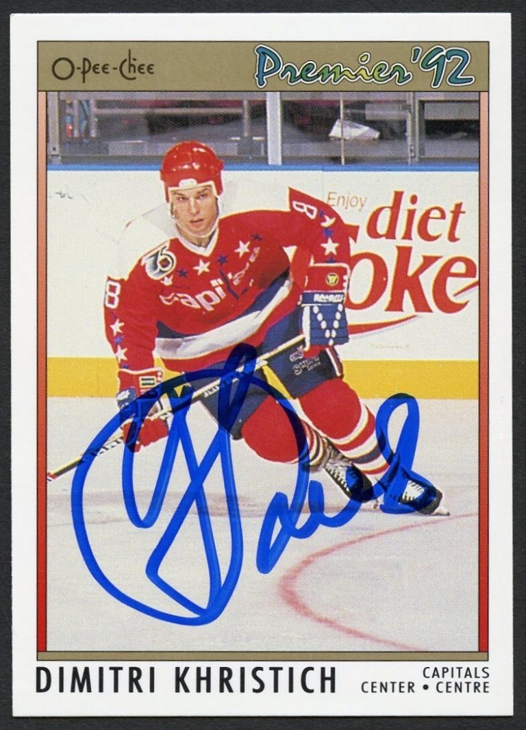 Dimitri Khristich #176 signed autograph auto 1992 O-Pee-Chee Premier Hockey Card