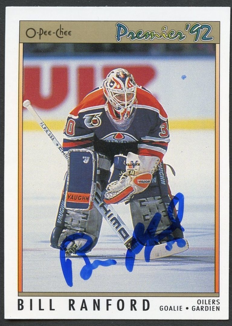 Bill Ranford #18 signed autograph auto 1992 O-Pee-Chee Premier Hockey Card