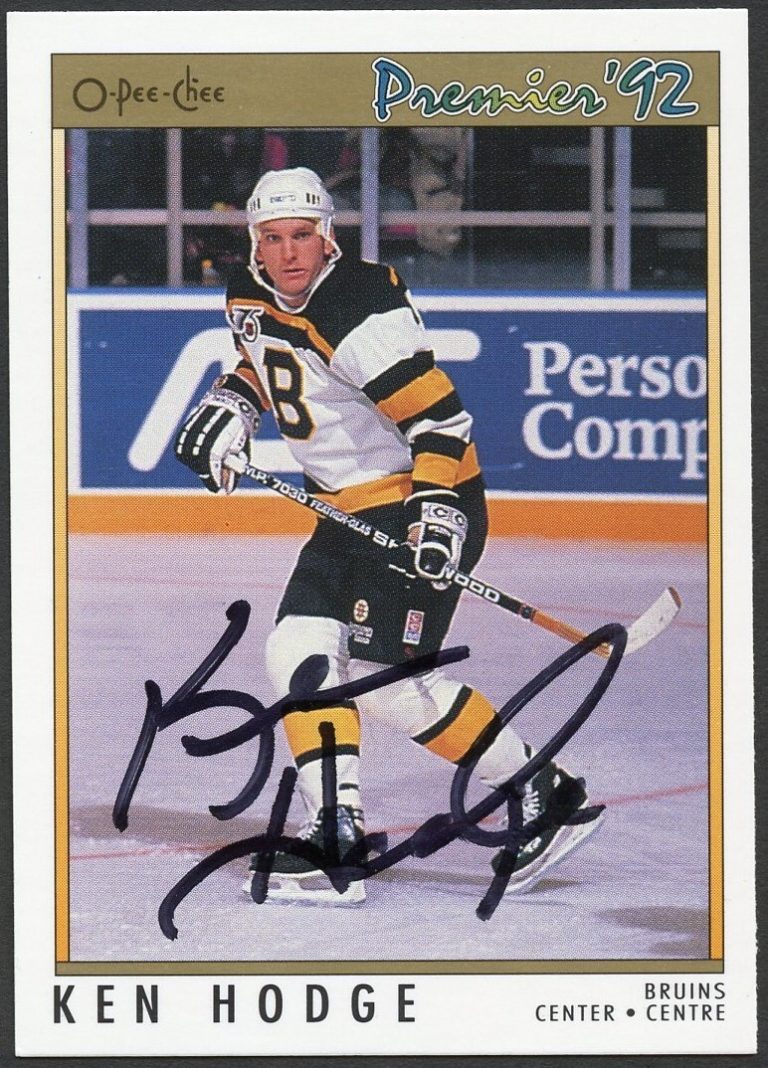 Ken Hodge #41 signed autograph auto 1992 O-Pee-Chee Premier Hockey Card