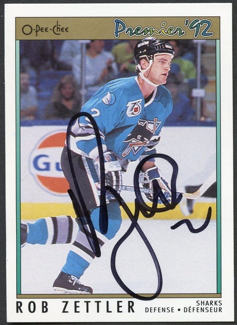 Rob Zettler #21 signed autograph auto 1992 O-Pee-Chee Premier Hockey Card