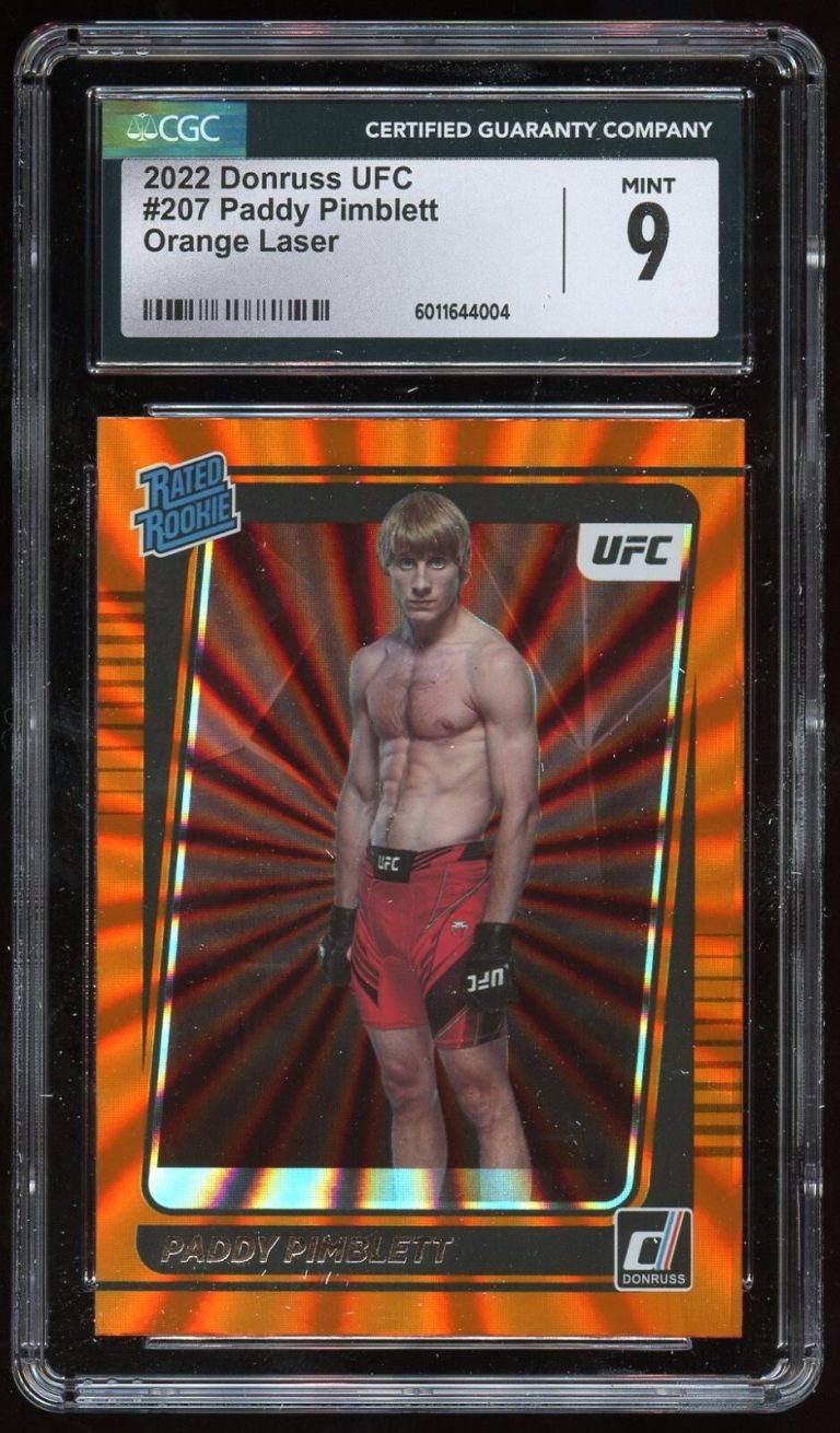 Paddy Pimblett Orange Laser #207 2022 Donruss UFC Card CGC Mint 9