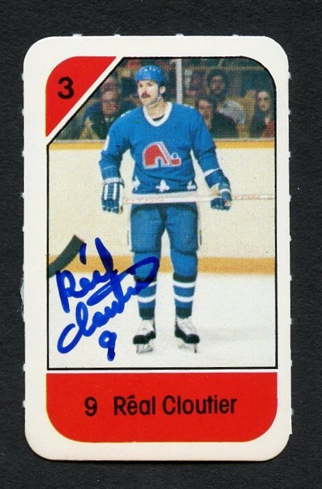 Real Cloutier signed autograph auto 1982-83 Post Cereal NHL Hockey Card