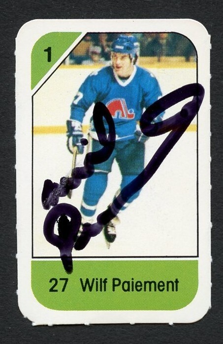 Wilf Paiement signed autograph auto 1982-83 Post Cereal NHL Hockey Card