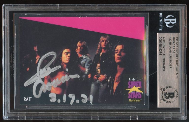 Juan Croucier #224B signed autograph auto RATT Pro Set Superstars BAS Slabbed