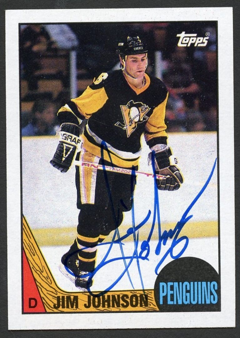 Jim Johnson #196 signed autograph auto 1987-88 Topps Hockey Trading Card