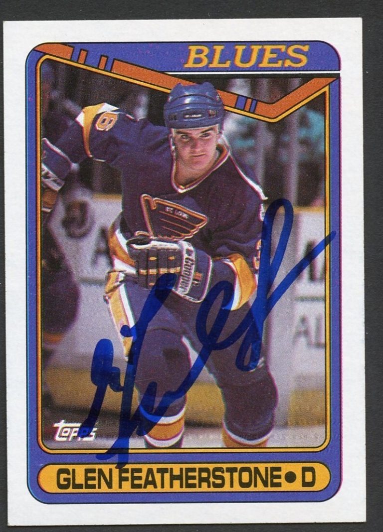 Glen Featherstone #387 signed autograph auto 1990-91 Topps Hockey Trading Card
