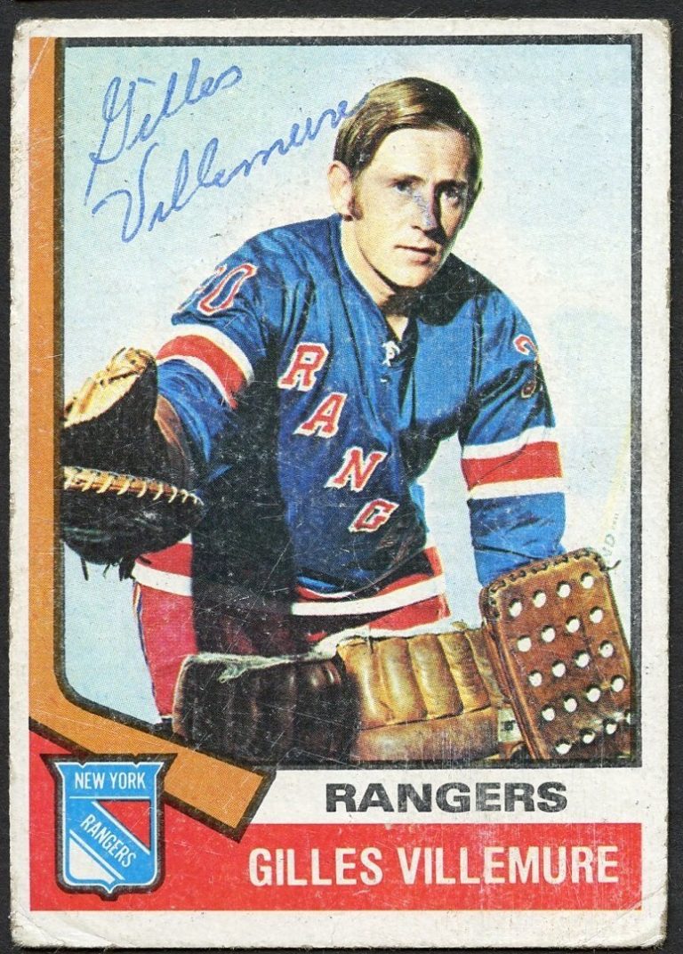 Gilles Villemure #179 signed autograph 1974-75 Topps Hockey Trading Card