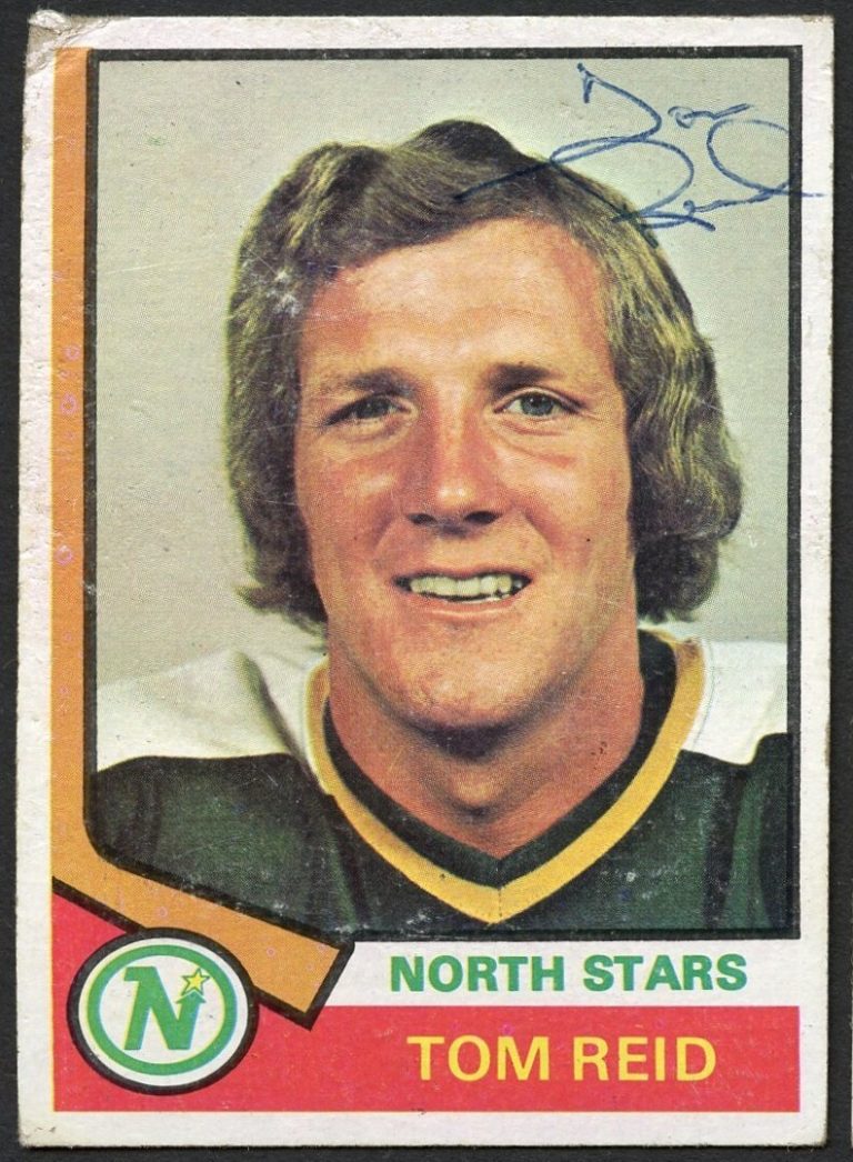 Tom Reid #52 signed autograph 1974-75 Topps Hockey Trading Card