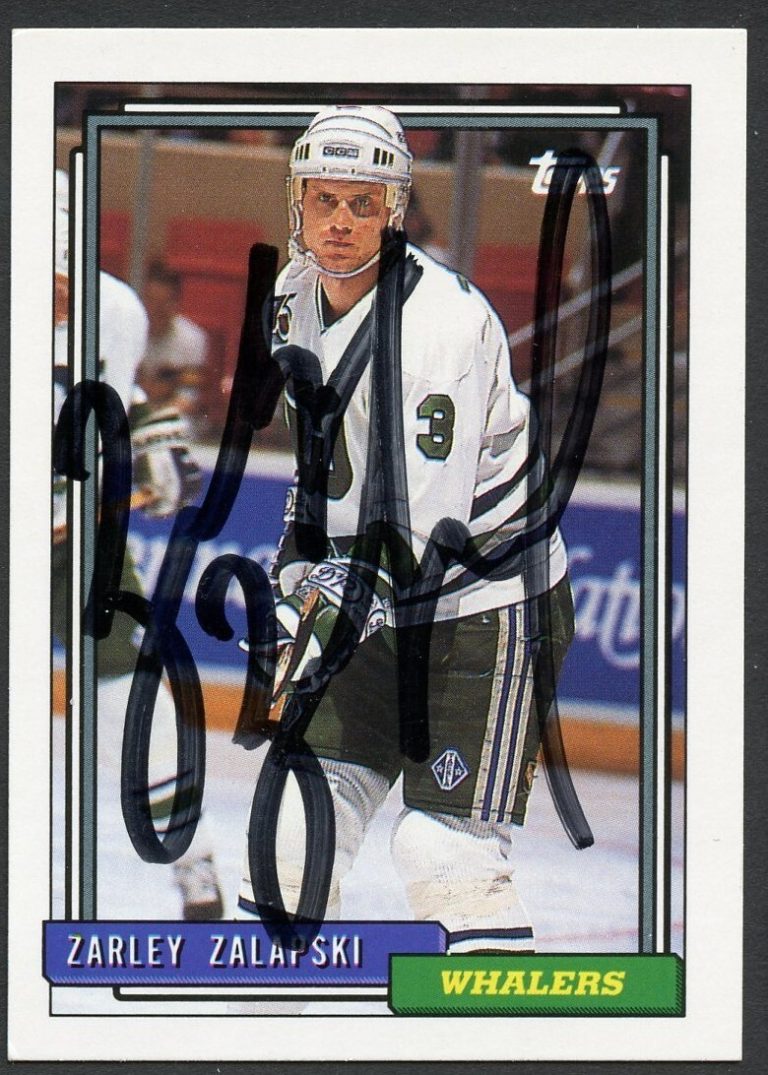 Zarley Zalapski #82 signed autograph auto 1992-93 Topps Hockey Trading Card