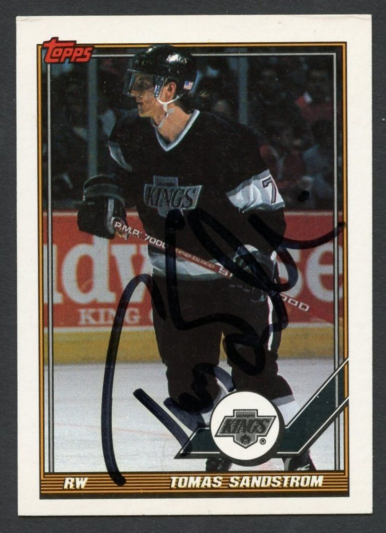 Tomas Sandstrom #173 signed autograph auto 1991-92 Topps Hockey Trading Card