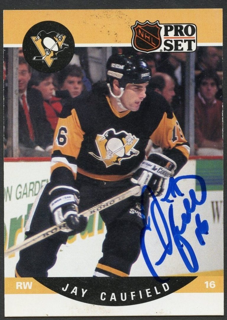 Jay Caufield # 504 signed autograph auto 1990-91 Pro Set Card Hockey Card