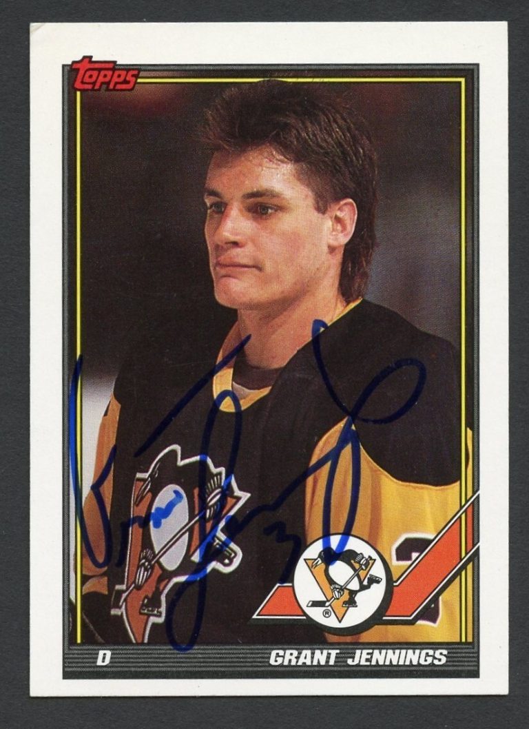 Grant Jennings #468 signed autograph auto 1991-92 Topps Hockey Trading Card