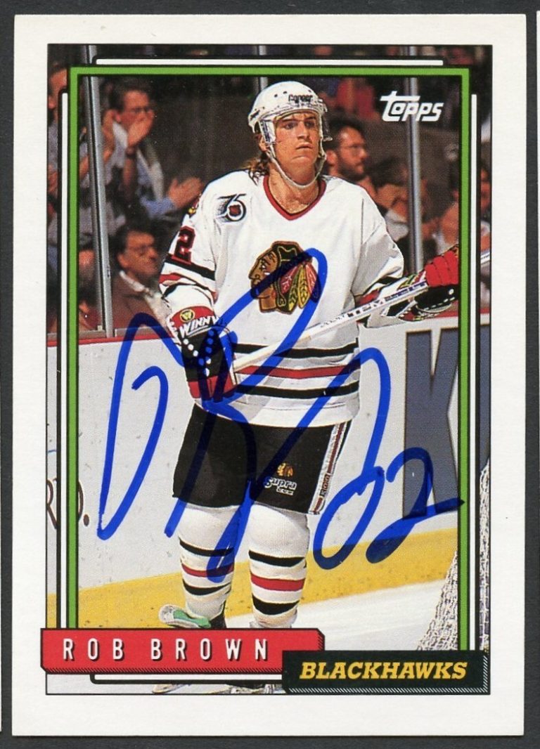 Rob Brown #72 signed autograph auto 1992-93 Topps Hockey Trading Card