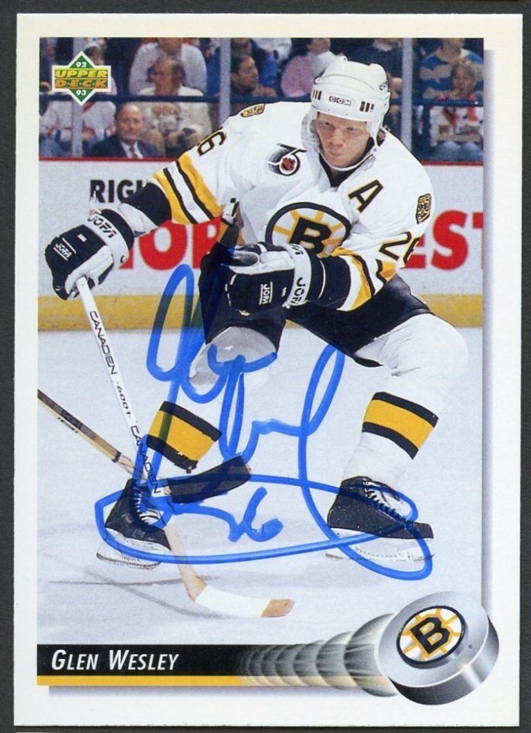 Glen Wesley # 244 signed autograph auto 1992-93 Upper Deck Hockey Card