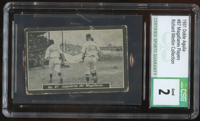 Magallances Players #87 1931 Doble Aguila Venezuelan Tobacco Card CSG Grade 2