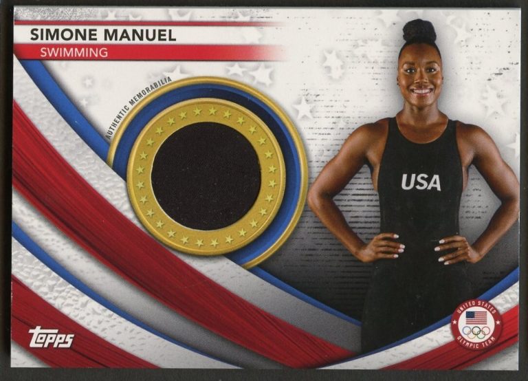 Simone Manuel USAM-SM 2021 Topps Olympic Relic Memorabilia Card Fabric