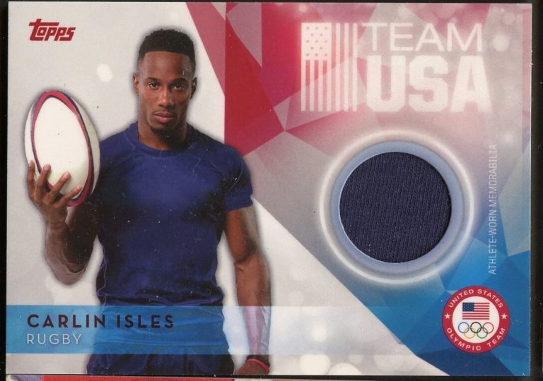 Carlin Isles USOTR-CI 2021 Topps Olympic Relic Memorabilia Card Fabric