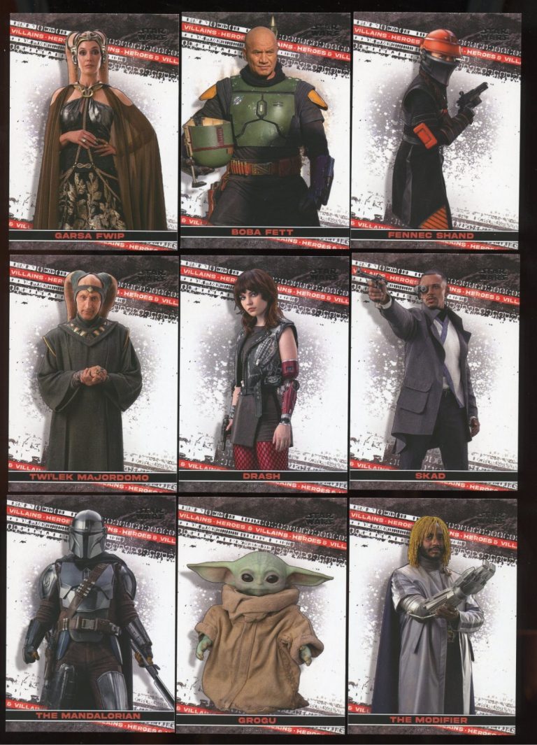 Star Wars Topps The Book of Boba Fett Heroes & Billains Card Set 1-15