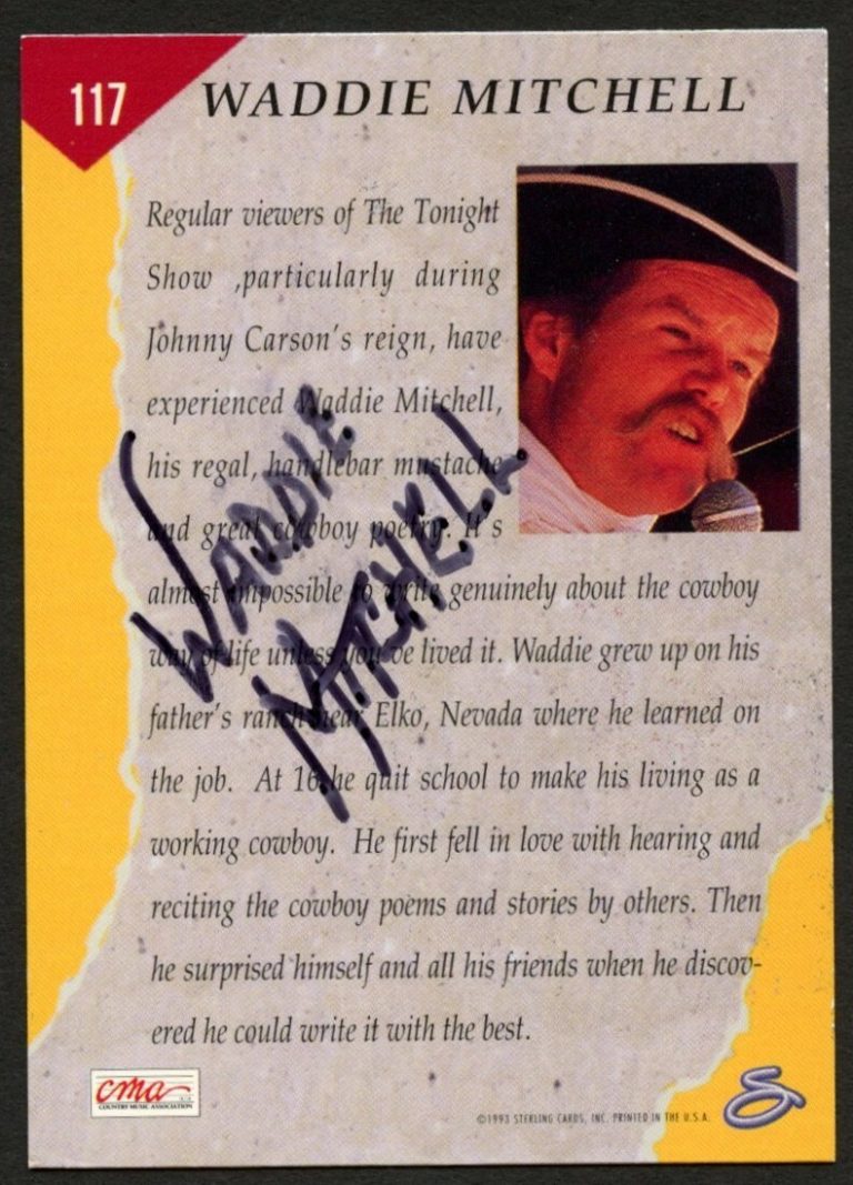 Waddie Mitchell #117 signed autograph auto 1993 Sterling Country Gold Card