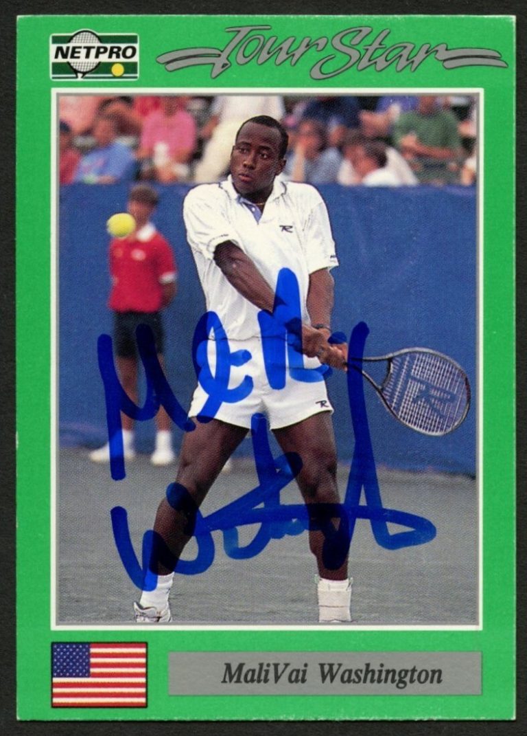 MaliVai Washington #13 signed autograph auto 1991 NetPro Tour Star Tennis Card