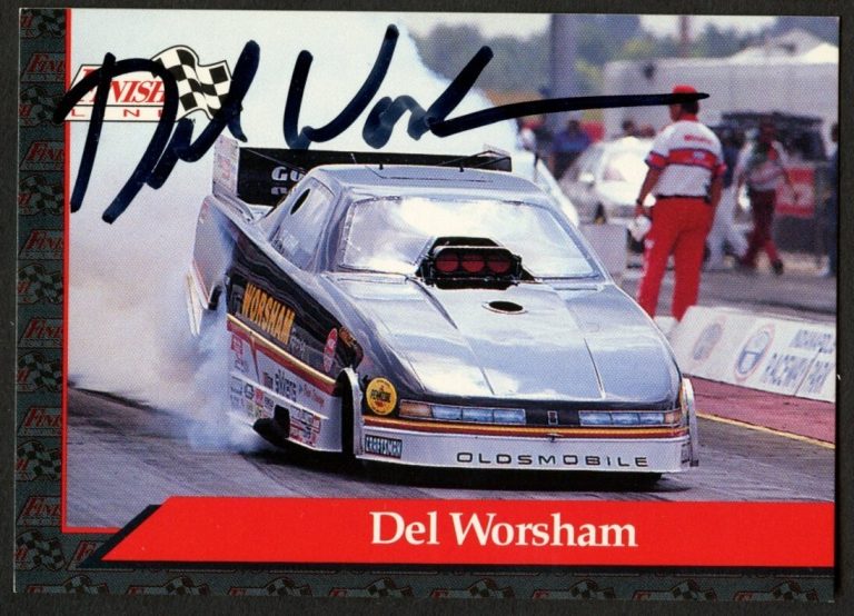 Del Worshaw #132 signed autograph auto 1993 Finish Line NHRA Trading Card
