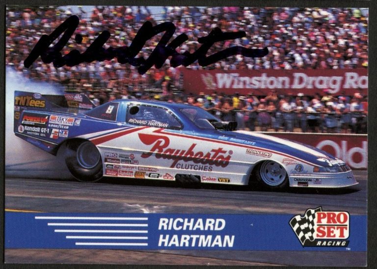Richard Hartman #73 signed autograph auto 1991 Pro Set  NHRA Trading Card