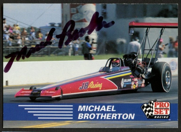 Michael Brotherton #64 signed autograph auto 1991 Pro Set  NHRA Trading Card