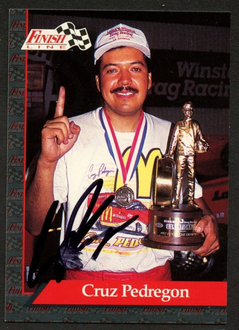 Cruz Pedregon #66 signed autograph auto 1993 Finish Line NHRA Trading Card