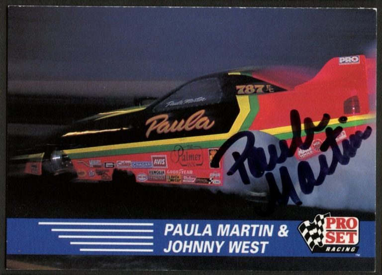 Paula Martin #80 signed autograph auto 1991 Pro Set  NHRA Trading Card