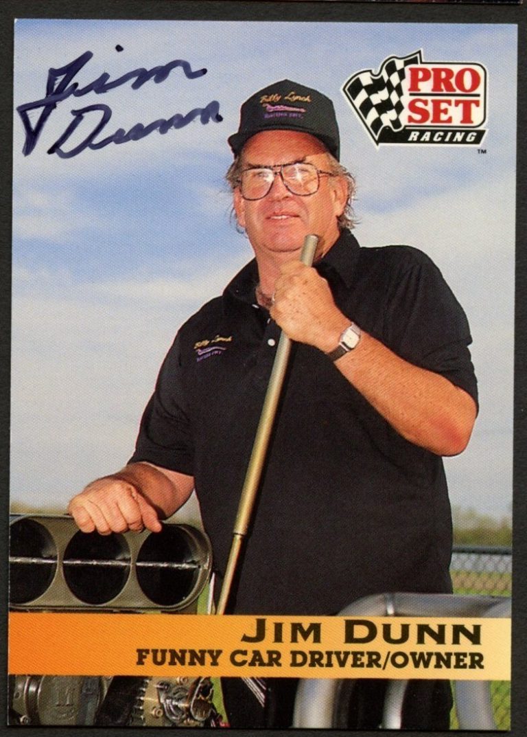 Jim Dunn #20 signed autograph auto 1992 Pro Set NHRA Trading Card