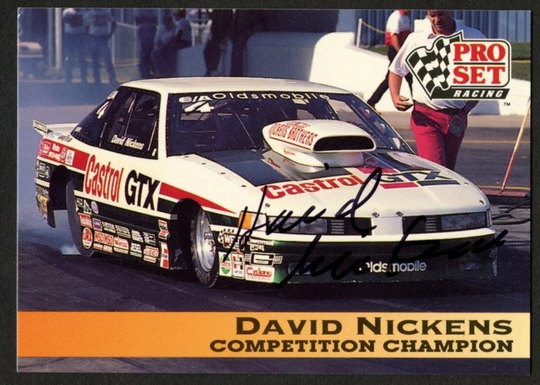 David Nickens #196 signed autograph auto 1992 Pro Set NHRA Trading Card