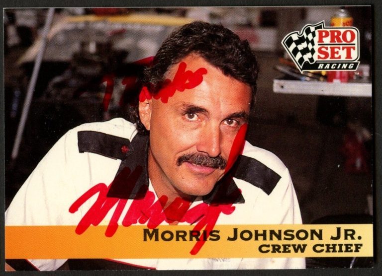 Morris Johnson Jr. #172 signed autograph auto 1992 Pro Set NHRA Trading Card