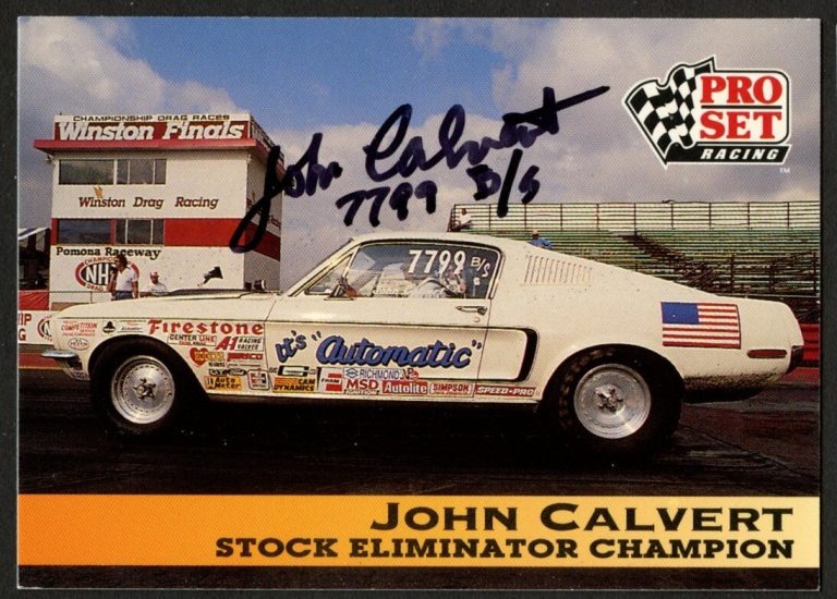 John Calvert #198 signed autograph auto 1992 Pro Set NHRA Trading Card
