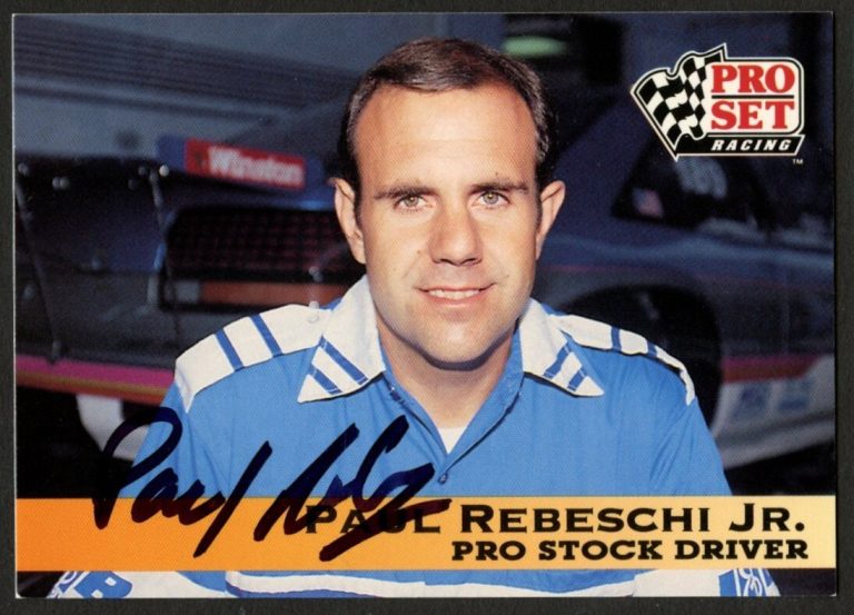 Paul Rebeschi Jr. #77 signed autograph auto 1992 Pro Set NHRA Trading Card
