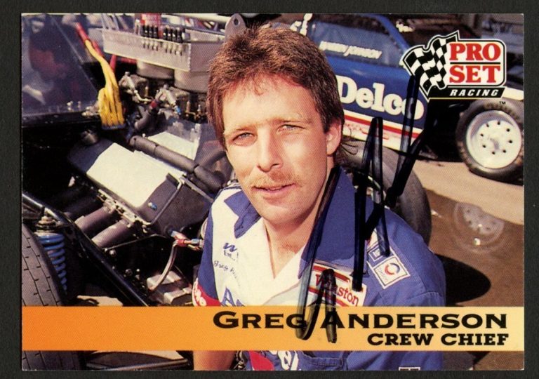 Greg Anderson #166 signed autograph auto 1992 Pro Set NHRA Trading Card